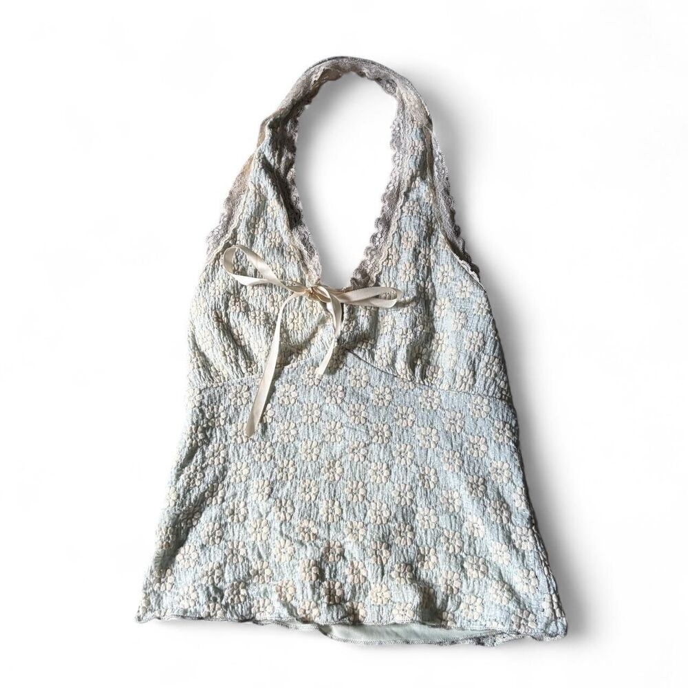 Unbranded Women's Blue and Cream Vest